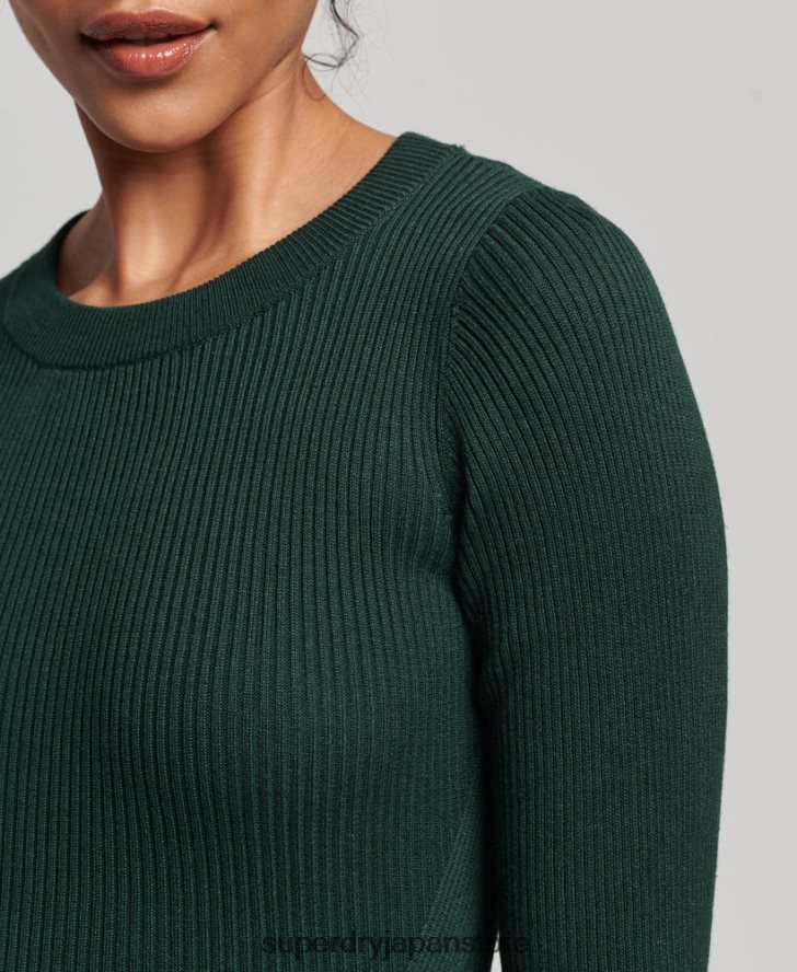 バックレスニットミディドレス 女性 Superdry 衣類 緑 2J62PZ6684