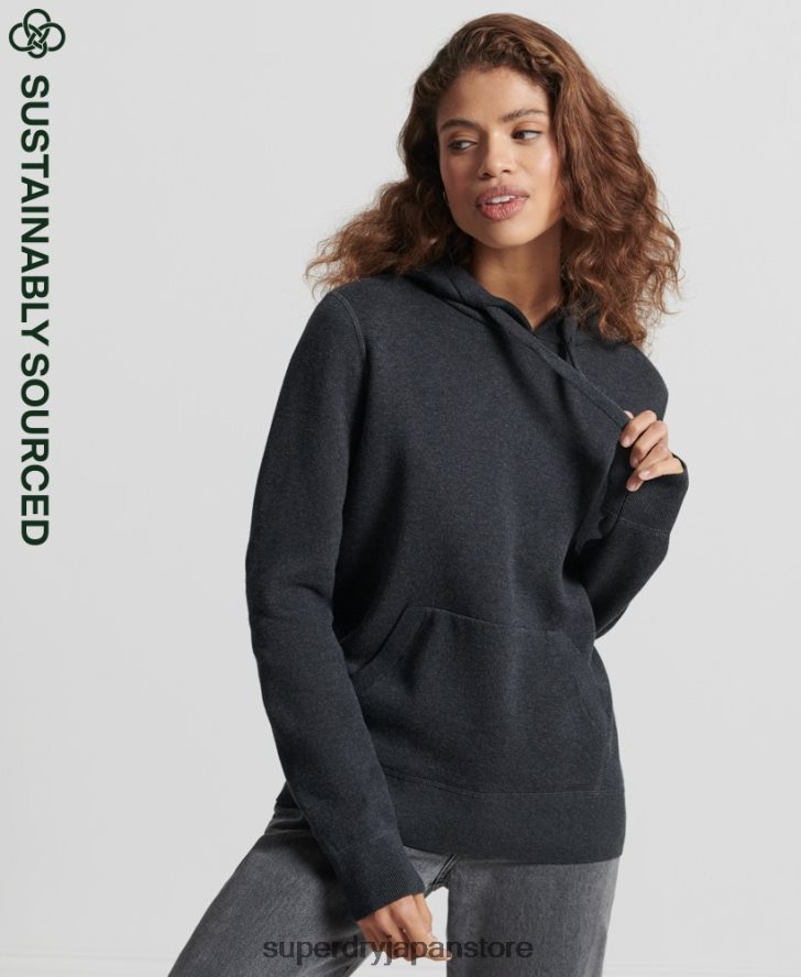 オーガニックコットン エッセンシャル オーガニックコットン パーカー 女性 Superdry 衣類 黒 2J62PZ6686