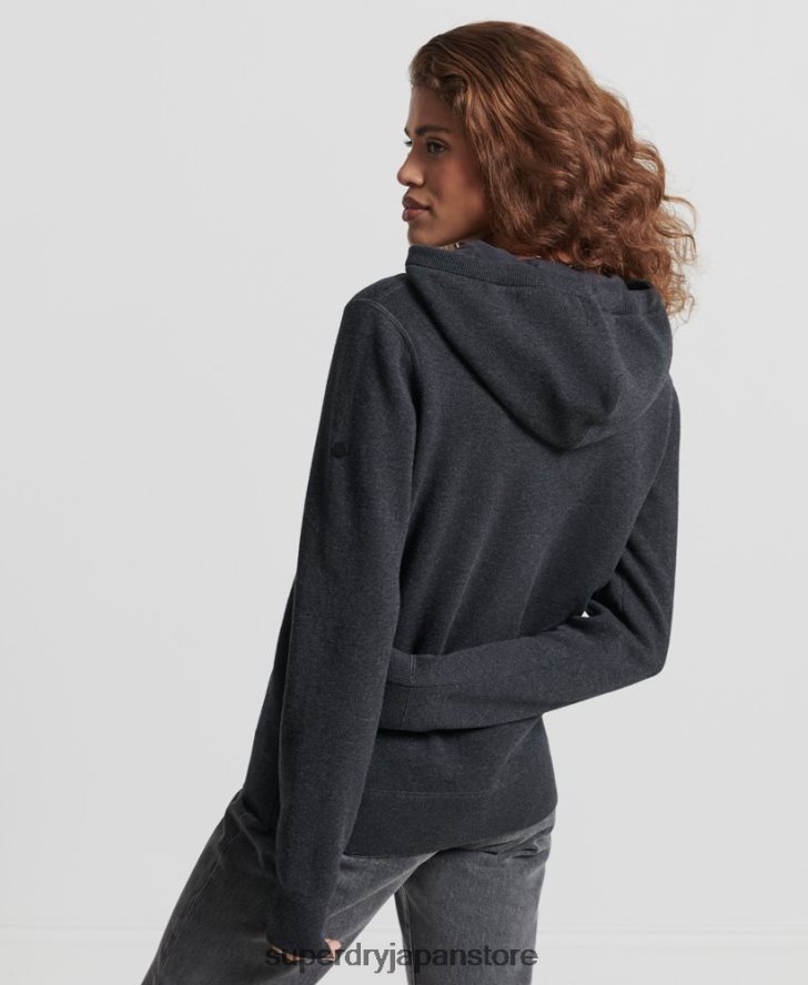 オーガニックコットン エッセンシャル オーガニックコットン パーカー 女性 Superdry 衣類 黒 2J62PZ6686