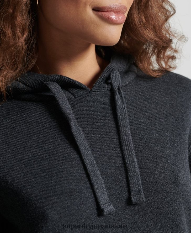 オーガニックコットン エッセンシャル オーガニックコットン パーカー 女性 Superdry 衣類 黒 2J62PZ6686