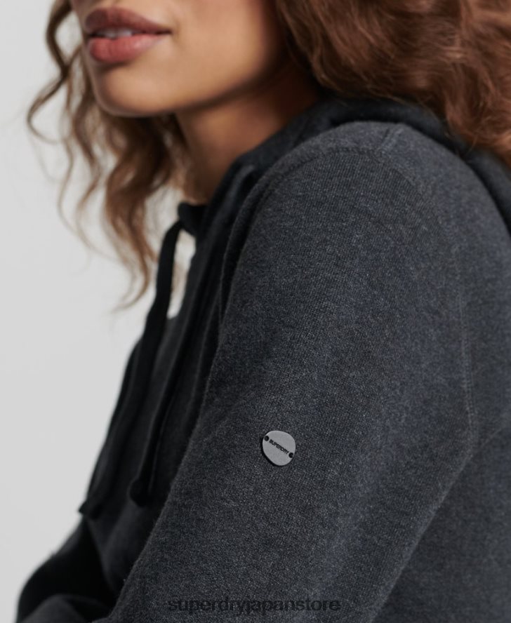 オーガニックコットン エッセンシャル オーガニックコットン パーカー 女性 Superdry 衣類 黒 2J62PZ6686
