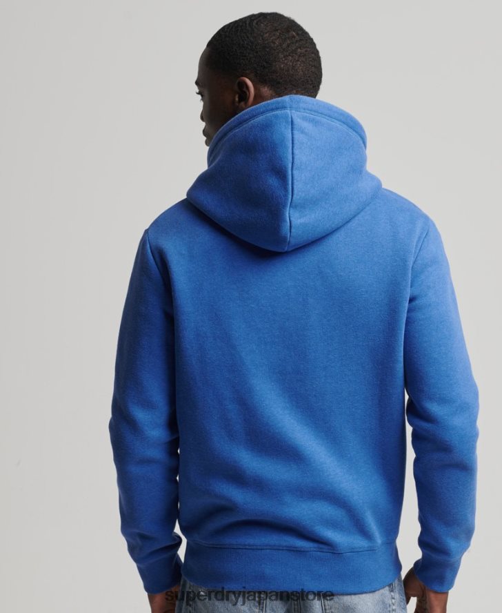 オーガニックコットン ヴィンテージロゴ ジップパーカー 男性 Superdry 衣類 青 2J62PZ668