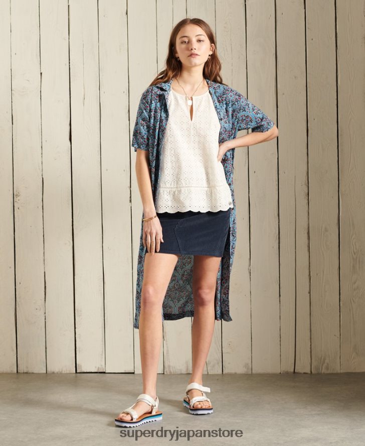 コードミニスカート 女性 Superdry 衣類 海軍 2J62PZ6702