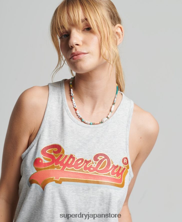 ヴィンテージロゴのシーズンベスト 女性 Superdry 衣類 ライトグレー 2J62PZ6703