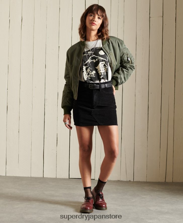コードミニスカート 女性 Superdry 衣類 濃い灰色 2J62PZ6709