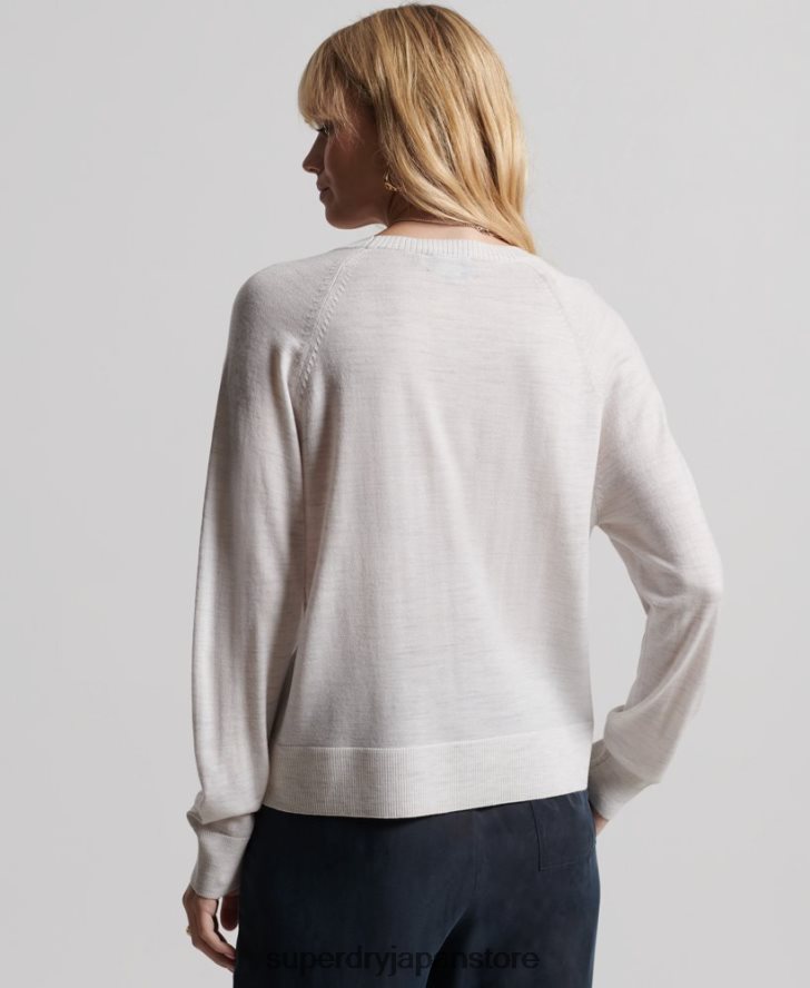 メリノクルージャンパー 女性 Superdry 衣類 ライトグレー 2J62PZ6712