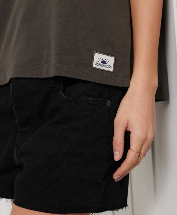 カリ サーフ グラフィック タンクトップ 女性 Superdry 衣類 濃い灰色 2J62PZ6719