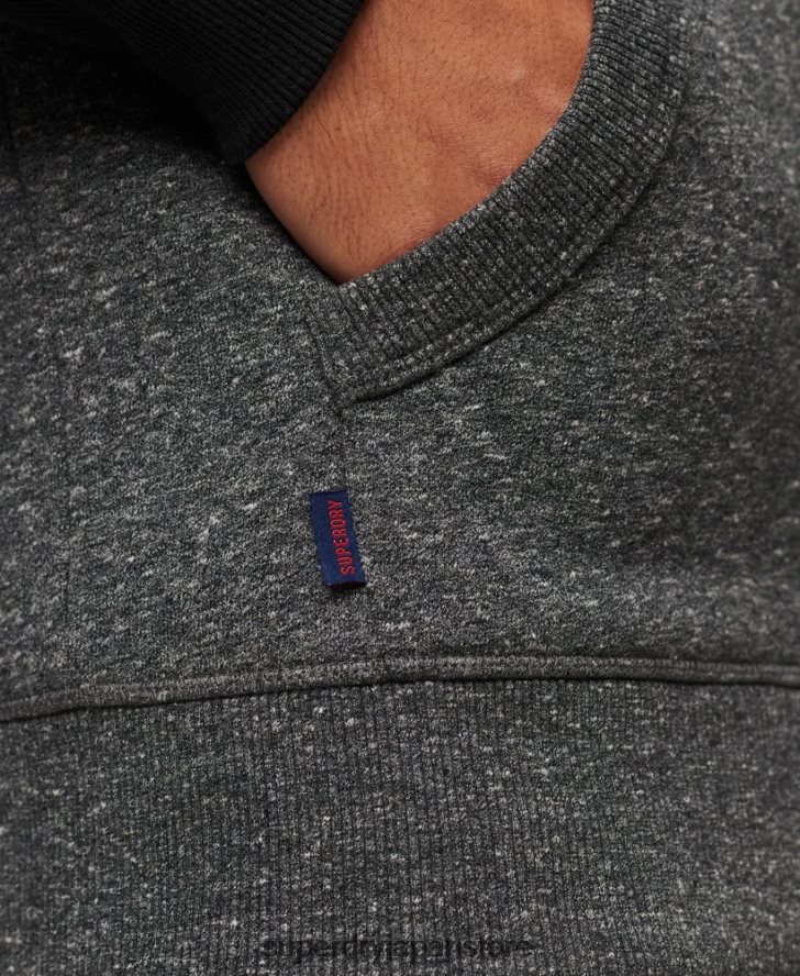 オーガニックコットン エッセンシャルロゴ ベースボール ジップ パーカー 男性 Superdry 衣類 濃い灰色 2J62PZ671