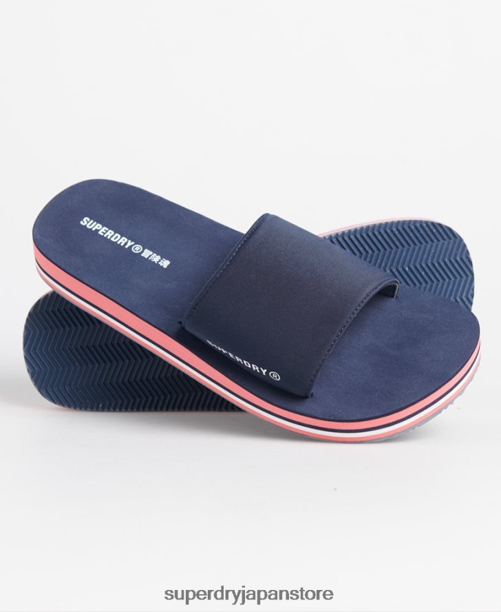 水泳スポーツスライダー 女性 Superdry 靴 海軍 2J62PZ6721
