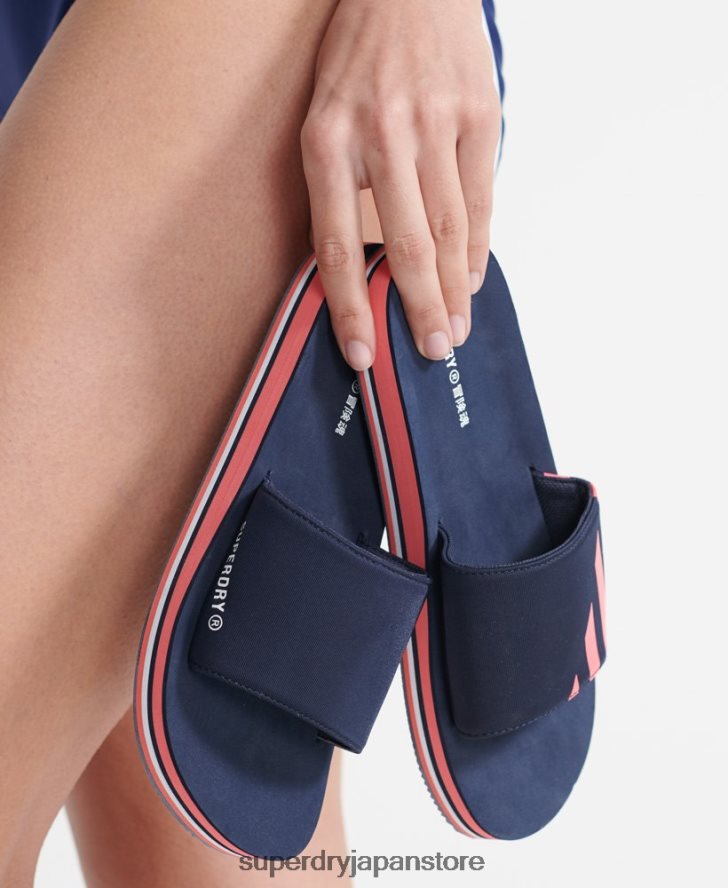 水泳スポーツスライダー 女性 Superdry 靴 海軍 2J62PZ6721