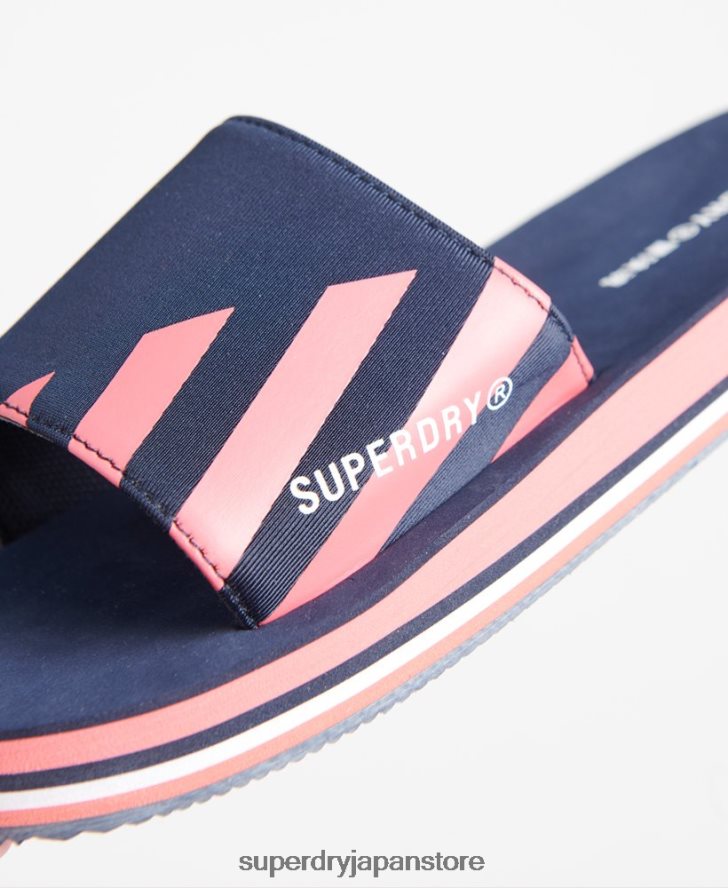 水泳スポーツスライダー 女性 Superdry 靴 海軍 2J62PZ6721