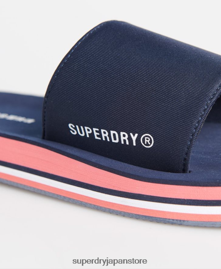 水泳スポーツスライダー 女性 Superdry 靴 海軍 2J62PZ6721