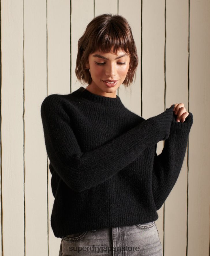 アルパカブレンド クルーセーター 女性 Superdry 衣類 黒 2J62PZ6723