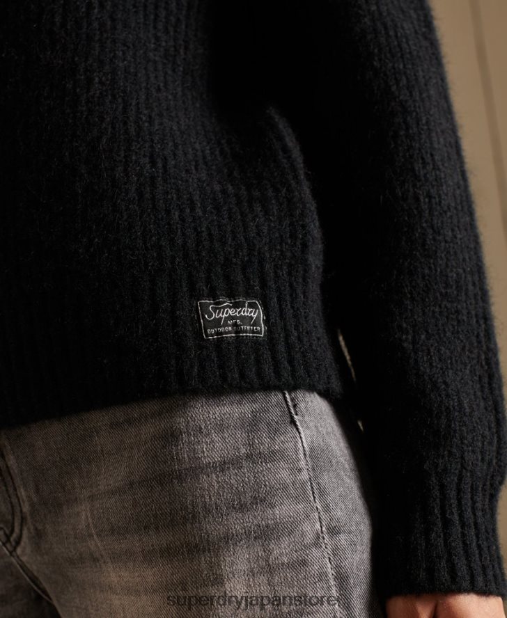 アルパカブレンド クルーセーター 女性 Superdry 衣類 黒 2J62PZ6723