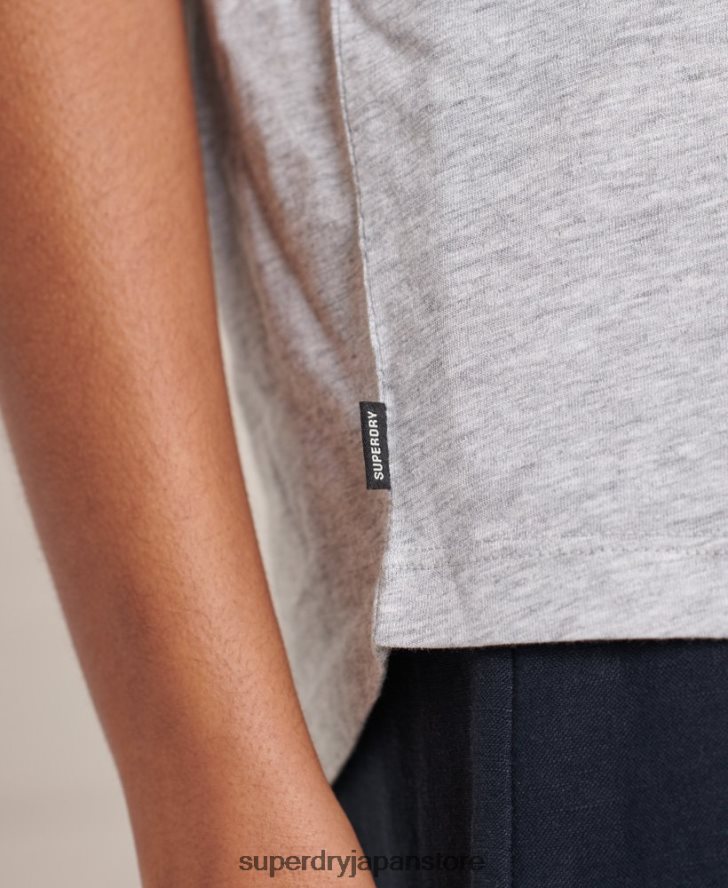 オーガニックコットンポケットタンクトップ 女性 Superdry 衣類 ライトグレー 2J62PZ6728