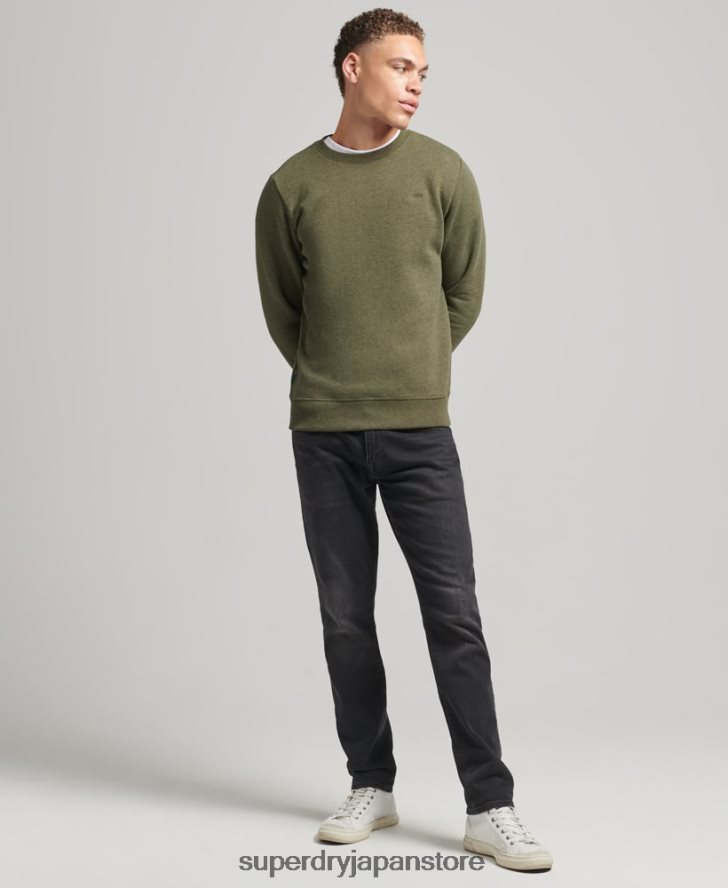 オーガニックコットン エッセンシャル ロゴ クルー スウェットシャツ 男性 Superdry 衣類 カーキ 2J62PZ672