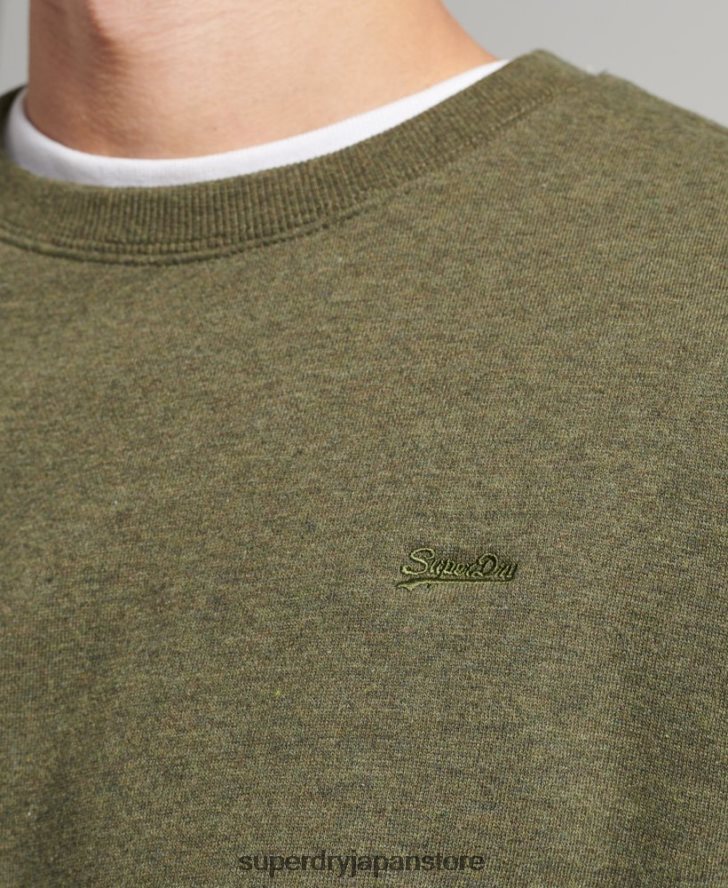 オーガニックコットン エッセンシャル ロゴ クルー スウェットシャツ 男性 Superdry 衣類 カーキ 2J62PZ672