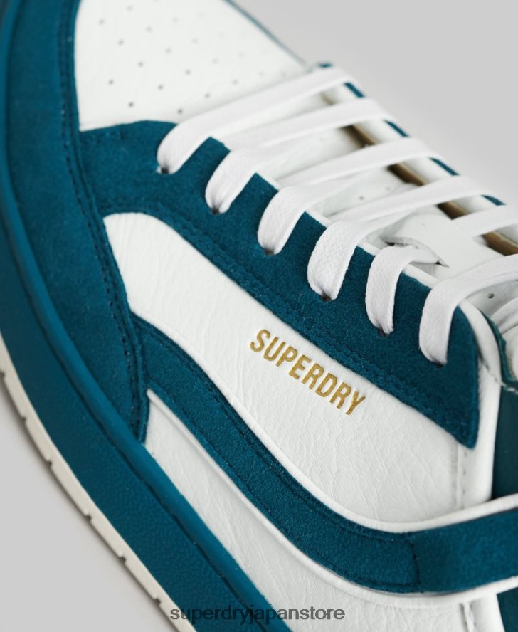 ヴィンテージ ビーガン バスケット ハイトップ トレーナー 女性 Superdry 靴 青 2J62PZ6731