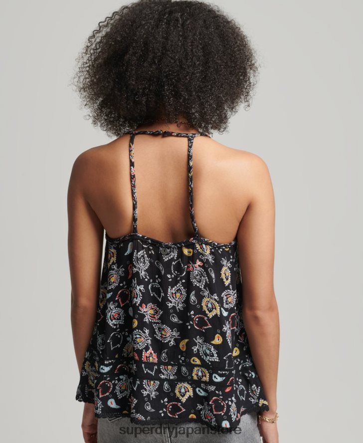ヴィンテージビーチキャミトップ 女性 Superdry 衣類 黒 2J62PZ6746