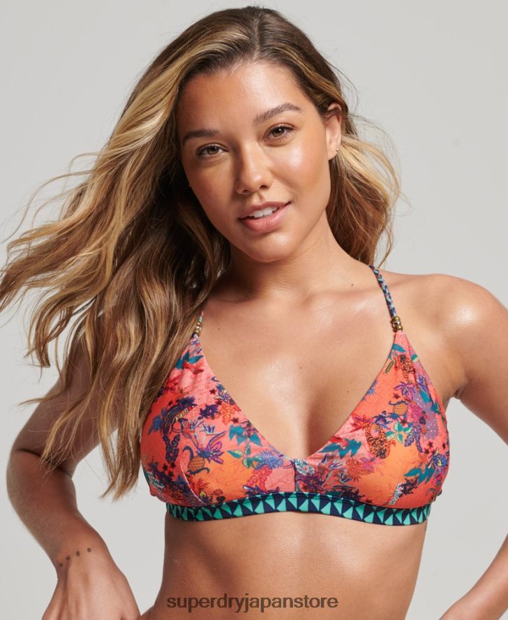 ヴィンテージトロピカルビキニトップ 女性 Superdry 衣類 コーラル 2J62PZ6747