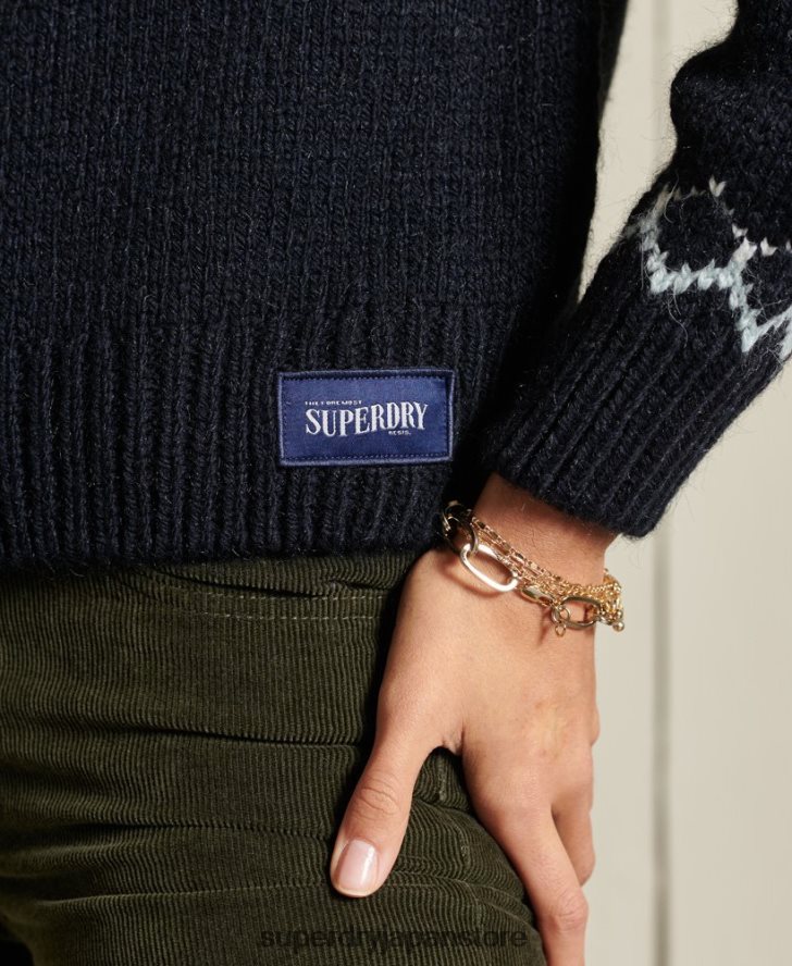 クラシックフェアアイルクルージャンパー 女性 Superdry 衣類 海軍 2J62PZ6755