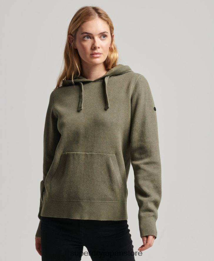 オーガニックコットン エッセンシャル オーガニックコットン パーカー 女性 Superdry 衣類 緑 2J62PZ6757