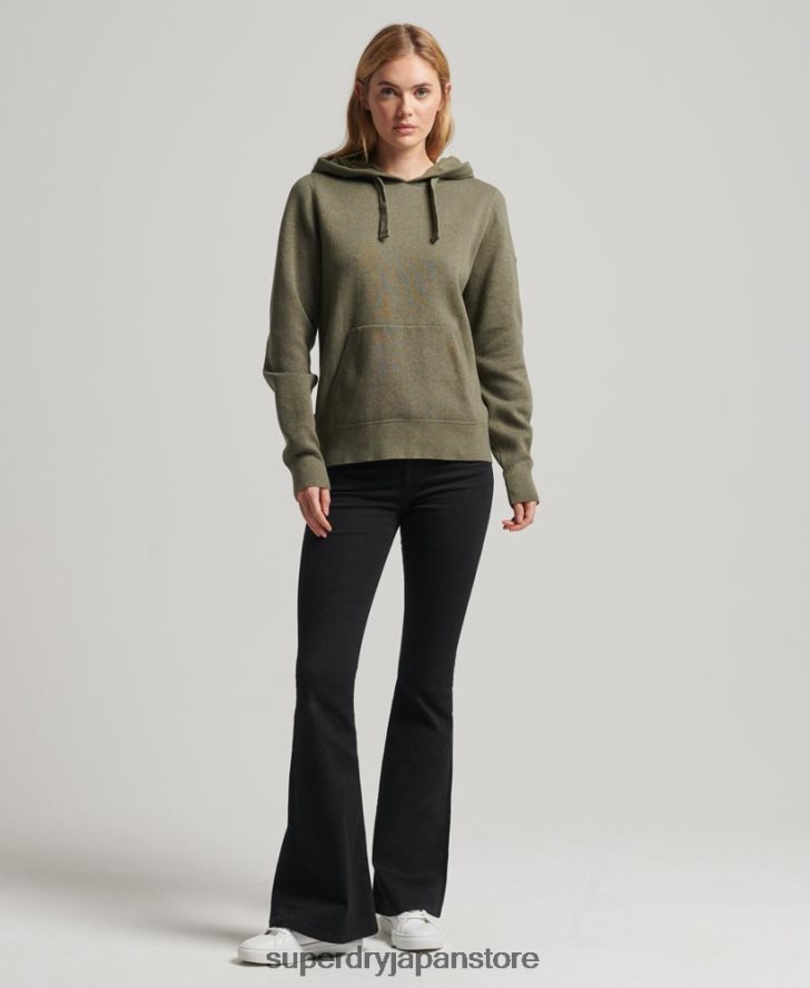 オーガニックコットン エッセンシャル オーガニックコットン パーカー 女性 Superdry 衣類 緑 2J62PZ6757