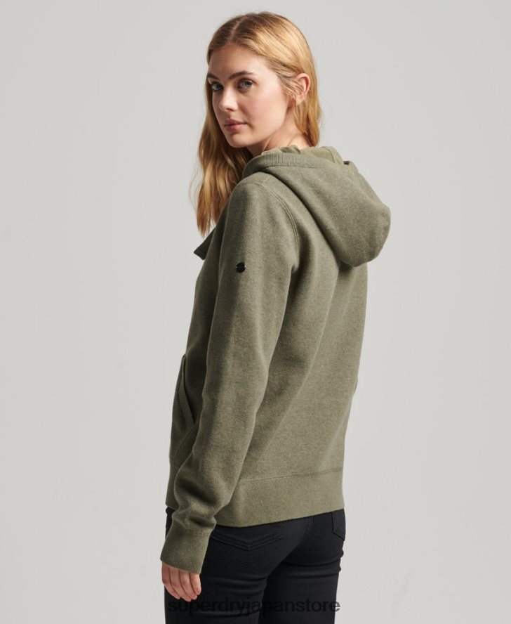 オーガニックコットン エッセンシャル オーガニックコットン パーカー 女性 Superdry 衣類 緑 2J62PZ6757