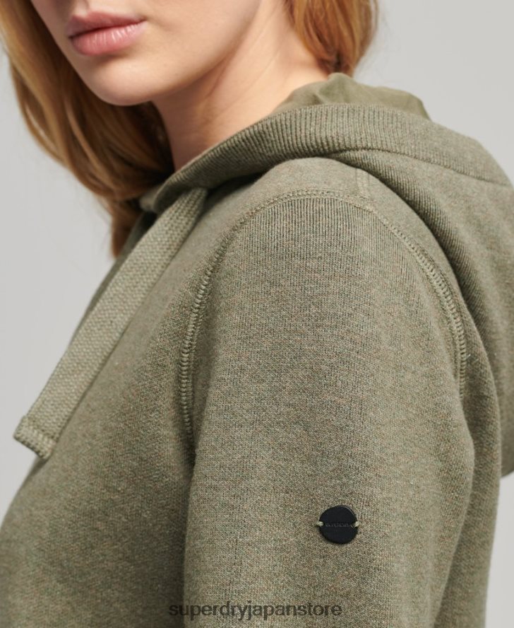 オーガニックコットン エッセンシャル オーガニックコットン パーカー 女性 Superdry 衣類 緑 2J62PZ6757