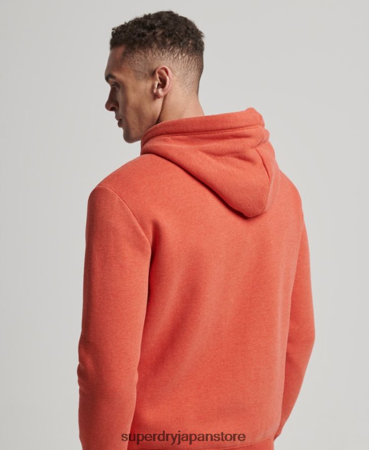ヴィンテージロゴ刺繍ジップパーカー 男性 Superdry 衣類 オレンジ 2J62PZ675