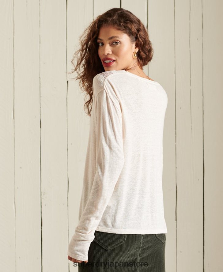 シェブロンレーストップ 女性 Superdry 衣類 クリーム 2J62PZ6760