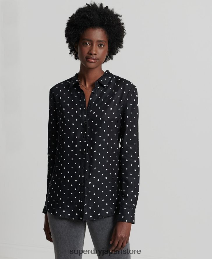 スタジオ長袖シャツ 女性 Superdry 衣類 黒 2J62PZ6764