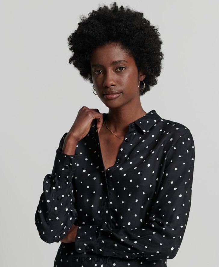 スタジオ長袖シャツ 女性 Superdry 衣類 黒 2J62PZ6764