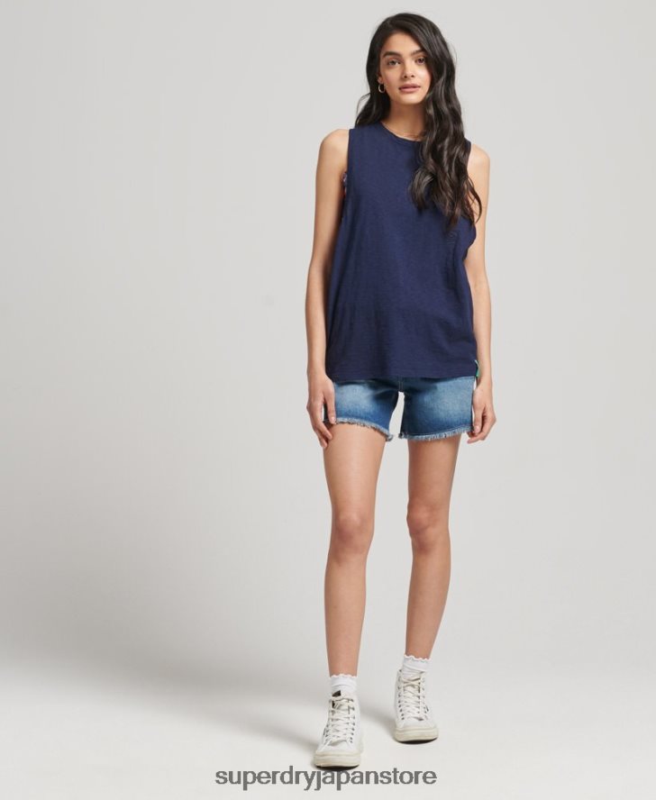 オーガニックコットン ヴィンテージ サーフ ランチェロ ベスト 女性 Superdry 衣類 海軍 2J62PZ6768