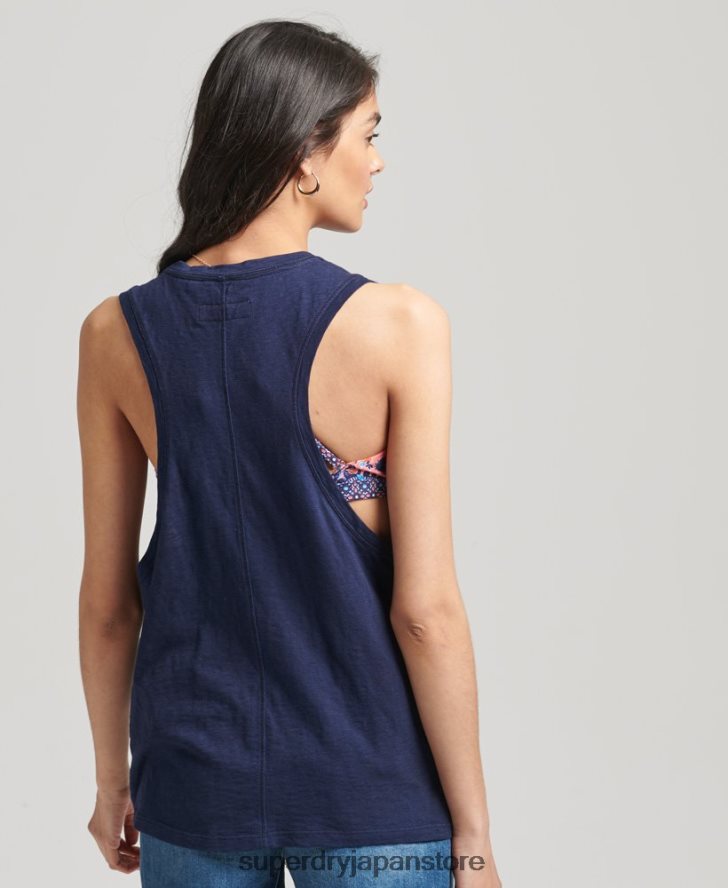 オーガニックコットン ヴィンテージ サーフ ランチェロ ベスト 女性 Superdry 衣類 海軍 2J62PZ6768