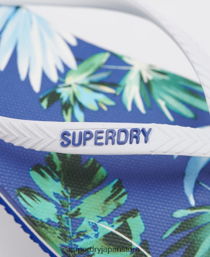 クラシックなヴィンテージビーチサンダル 女性 Superdry 靴 青 2J62PZ6770