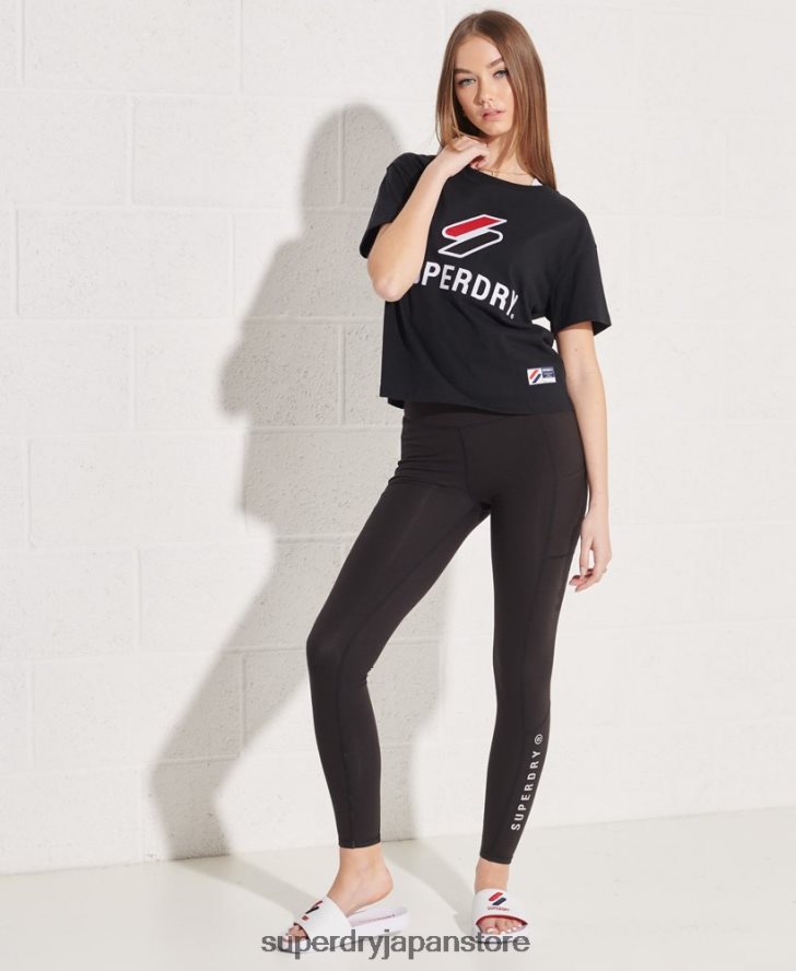 アクティブなライフスタイルのフルレングスレギンス 女性 Superdry 衣類 黒 2J62PZ6778