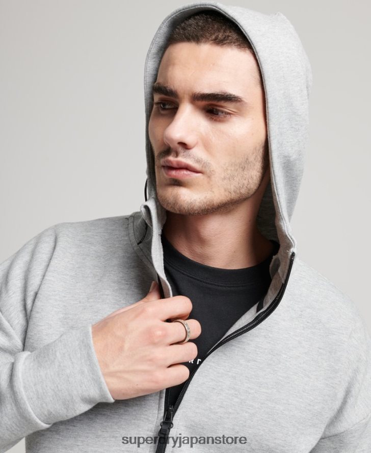 ジムテックジップパーカー 男性 Superdry 衣類 グレー 2J62PZ677