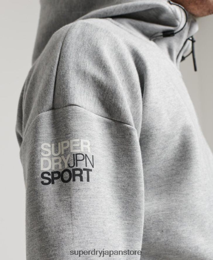 ジムテックジップパーカー 男性 Superdry 衣類 グレー 2J62PZ677