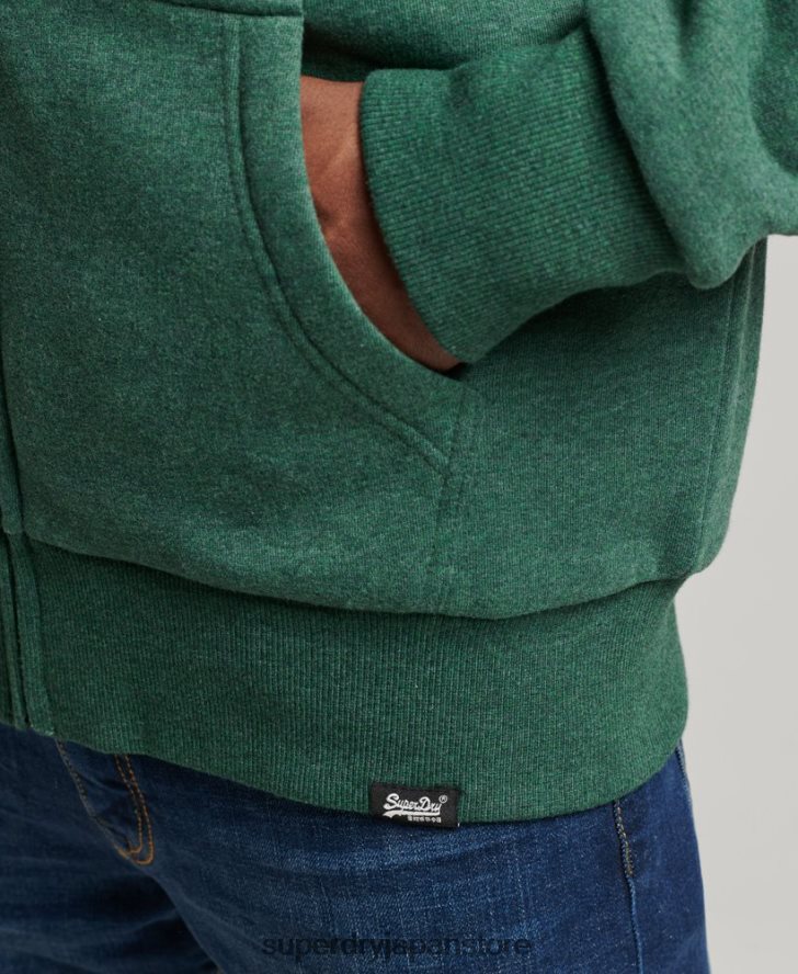 エッセンシャルボーグ裏地付きジップパーカー 男性 Superdry 衣類 緑 2J62PZ679