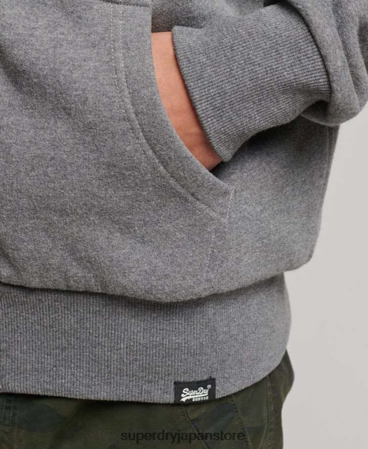 エッセンシャルボーグ裏地付きジップパーカー 男性 Superdry 衣類 グレー 2J62PZ680