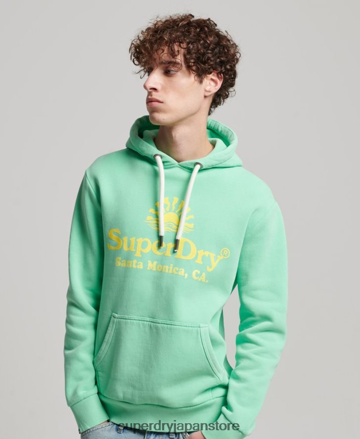 ヴィンテージ会場ネオンパーカー 男性 Superdry 衣類 緑 2J62PZ681