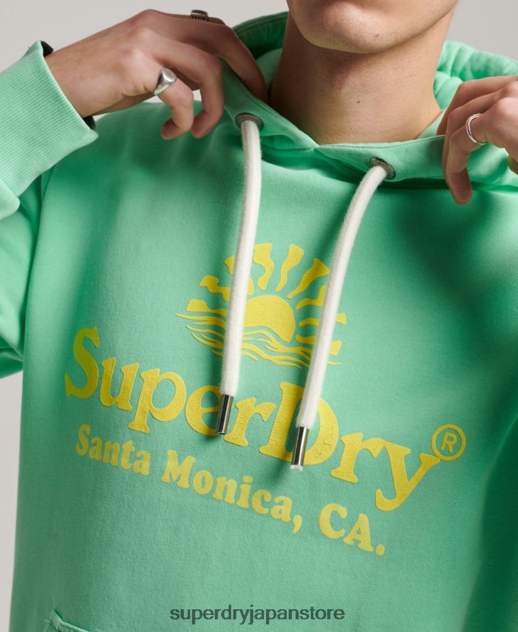 ヴィンテージ会場ネオンパーカー 男性 Superdry 衣類 緑 2J62PZ681