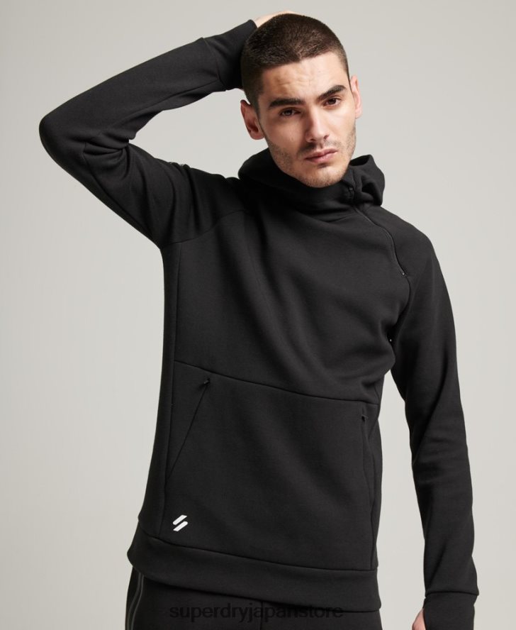 ジムテックパーカー 男性 Superdry 衣類 黒 2J62PZ683