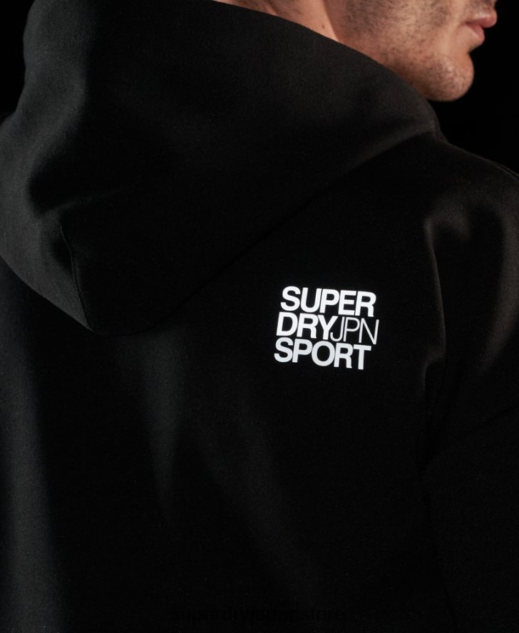 ジムテックパーカー 男性 Superdry 衣類 黒 2J62PZ683