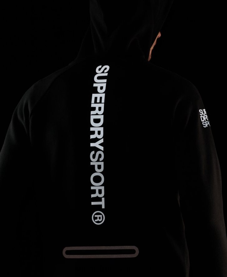 ジムテックパーカー 男性 Superdry 衣類 黒 2J62PZ683