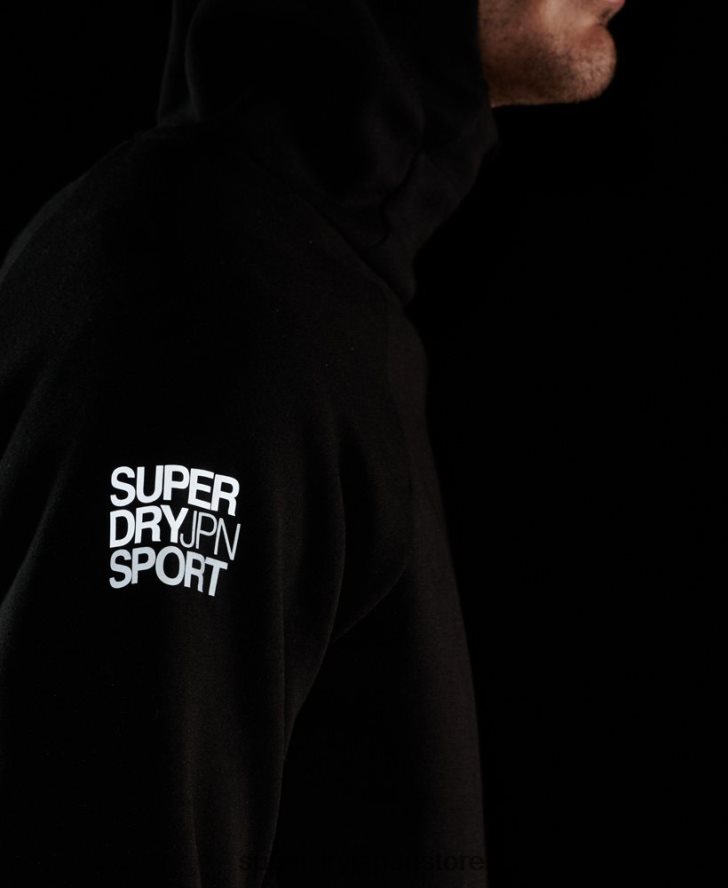 ジムテックパーカー 男性 Superdry 衣類 黒 2J62PZ683