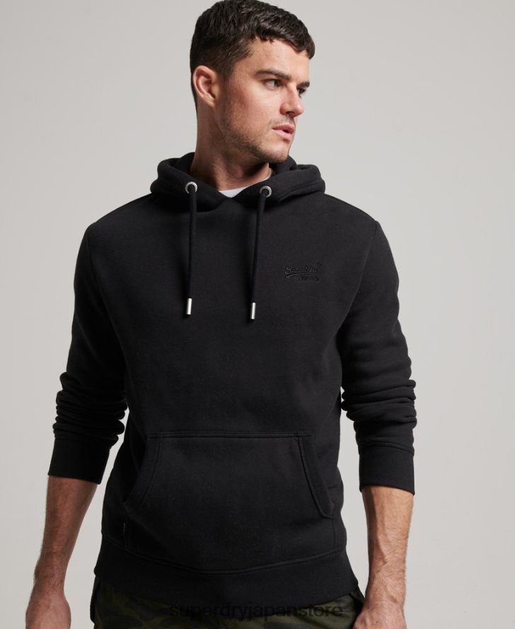 ヴィンテージロゴ刺繍パーカー 男性 Superdry 衣類 黒 2J62PZ685