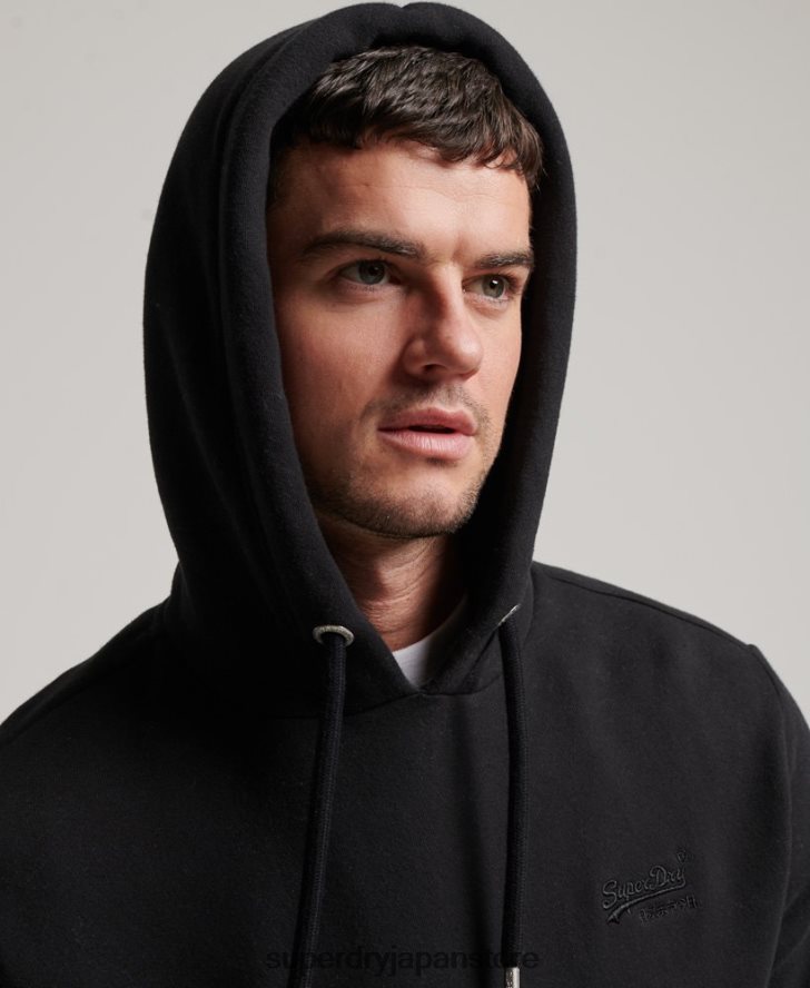 ヴィンテージロゴ刺繍パーカー 男性 Superdry 衣類 黒 2J62PZ685