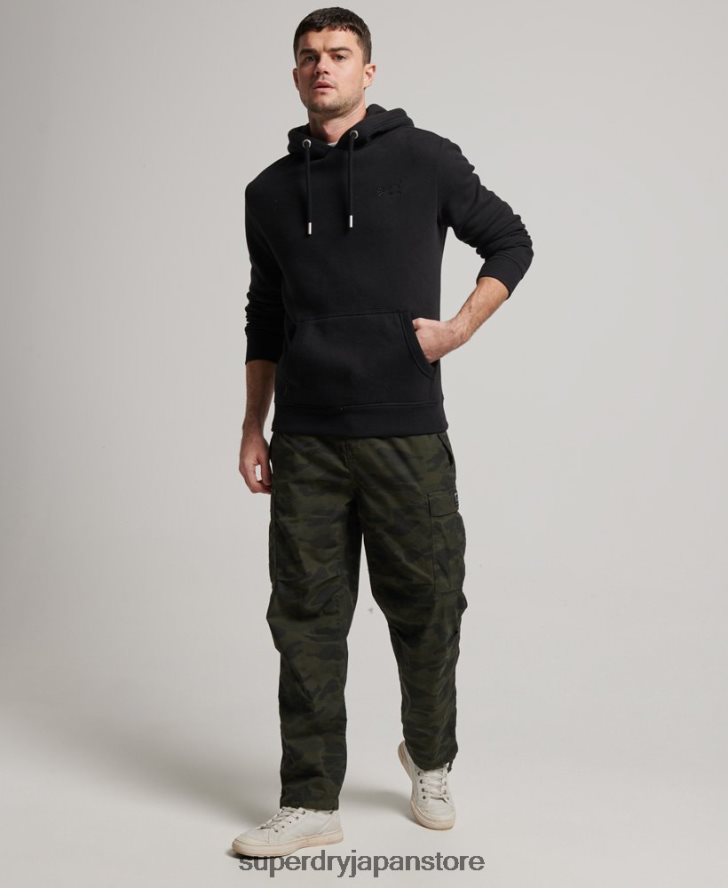 ヴィンテージロゴ刺繍パーカー 男性 Superdry 衣類 黒 2J62PZ685